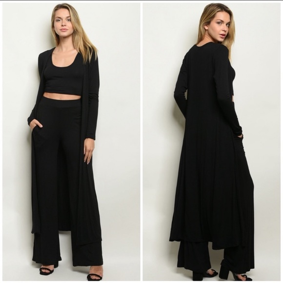 🆕NEW!!! LAST ONE!🛍 Long Black Duster Cardigan - Picture 3 of 3